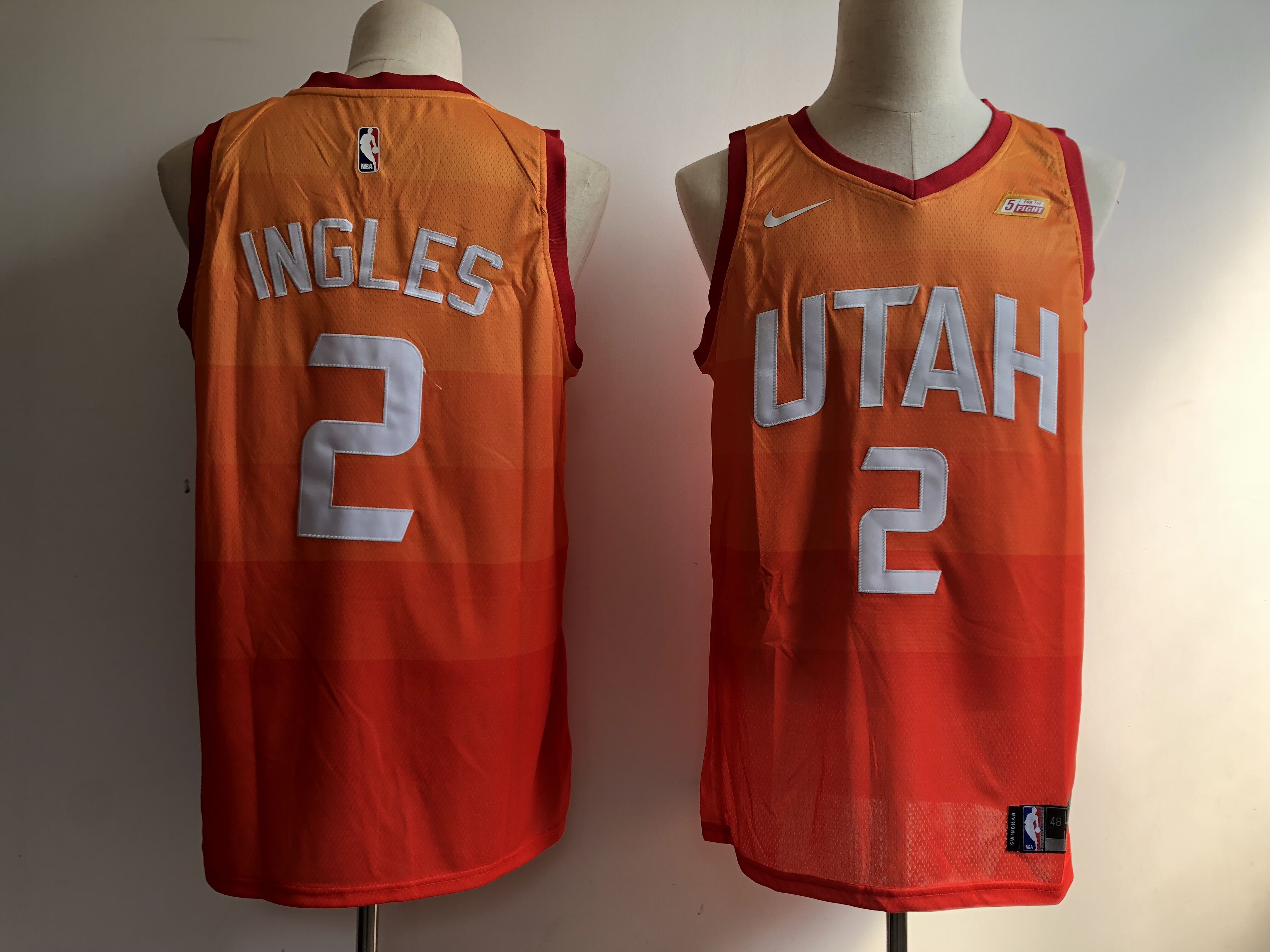 Men Utah Jazz 2 Ingles Orange City Edition Game Nike NBA Jerseys